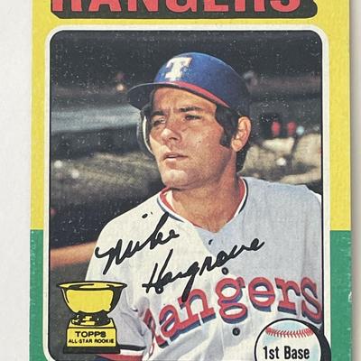 Texas Rangers Mike Hargrove signed  1975 Topps #106 All-Star Rookie trading card