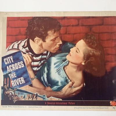 City Across the River original 1949 vintage lobby card