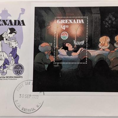 Grenada 1980 Christmas Snow White Commemorative First Day Cover