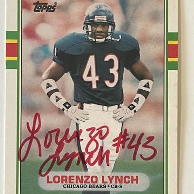 Chicago Bears Lorenzo Lynch 1989 Topps #42T  signed trading card 