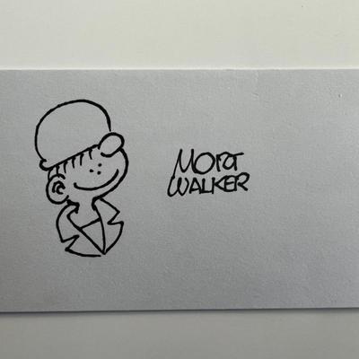 Beetle Bailey creator Mort Walker signed original drawing 