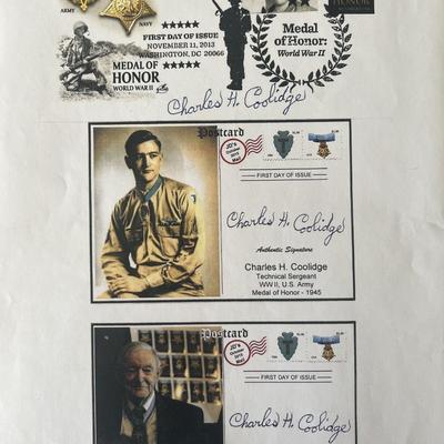 Medal of Honor Charles H. Coolidge signed photo