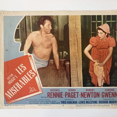 Les Misérables original 1952 vintage lobby card