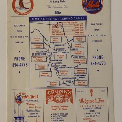 St. Louis Cardinals vs. New York Mets 1970 Official Souvenir Scorecard Magazine