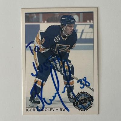 St. Louis Blues Igor Korolev 1993 O-Pee-Chee #53 signed trading card 
