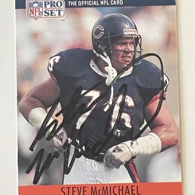 Chicago Bears Steve McMichael 1990 NFL #54 signed trading card 