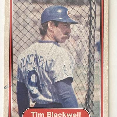 Chicago Cubs Tim Blackwell signed 1982 Fleer #587 trading card