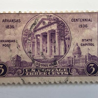 1936 3c Arkansas Centennial Stamp