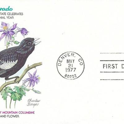 Colorado State Bird and Flower FDC