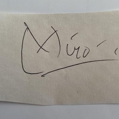 Joan Miró signed cut