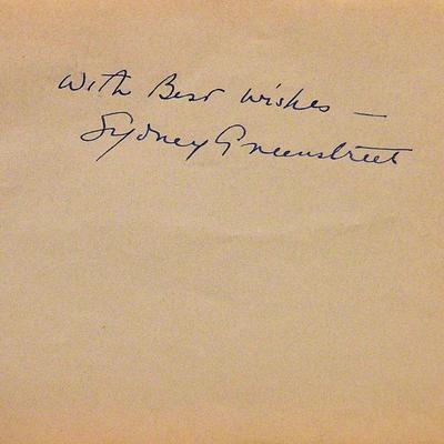 Sydney Greenstreet signature slip 