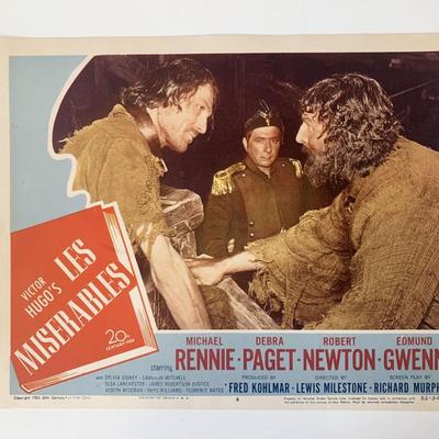 Les Misérables original 1952 vintage lobby card