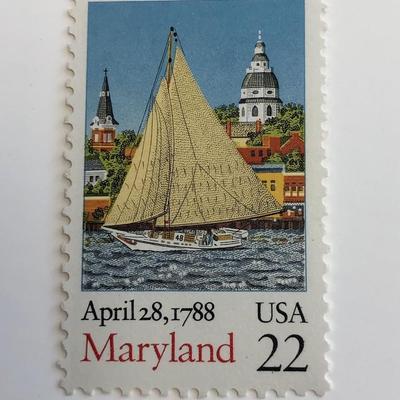 1987 22c Bicentenary Statehood: Maryland Stamp