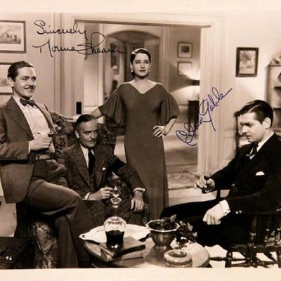 Norma Shearer and Clark Gable signed portrait photo 