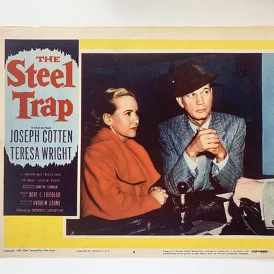 The Steel Trap original 1952 vintage lobby card