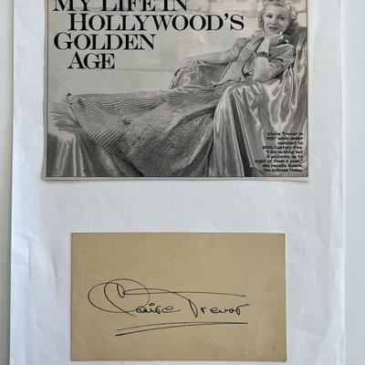 Key Largo Claire Trevor original signature with photo