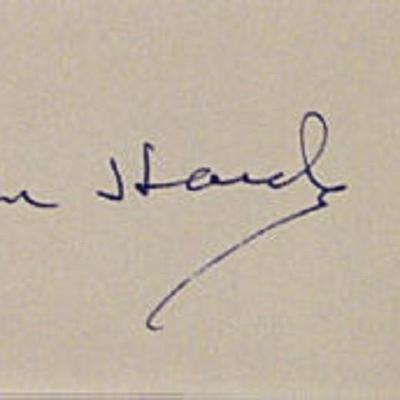 Oliver Hardy signature slip 