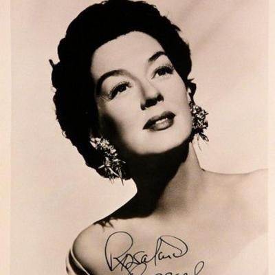 Rosalind Russell signed portrait photo 
