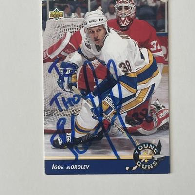 St. Louis Blues Igor Korolev 1992-93 Upper Deck #581 signed trading card