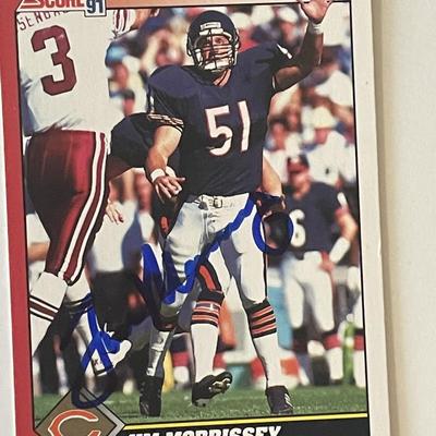 Chicago Bears Jim Morrissey 1991 Score #207 signed trading card 