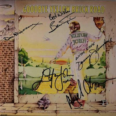 Elton John signed Goodbye Yellow Brick Road album