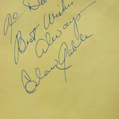 Clark Gable signature slip 