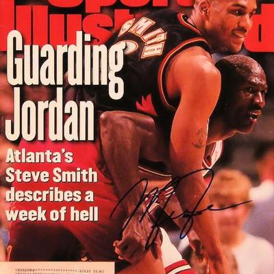 Sports Illustrated magazine signed by Michael Jordan.