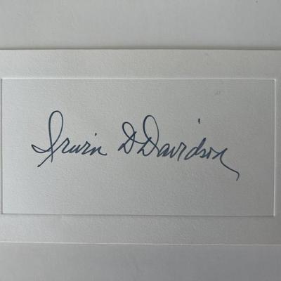 US House of Representatives Irwin D. Davidson original signature 