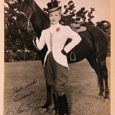 Lana Turner signed portrait photo 
