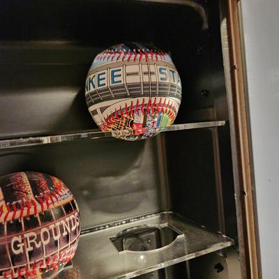 Baseball Display Case with balls Cal Ripken Yankees