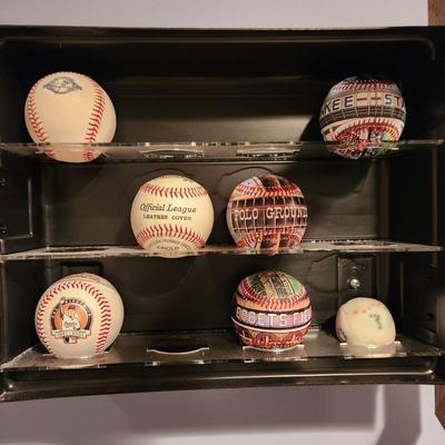 Baseball Display Case with balls Cal Ripken Yankees