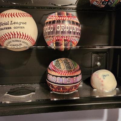 Baseball Display Case with balls Cal Ripken Yankees