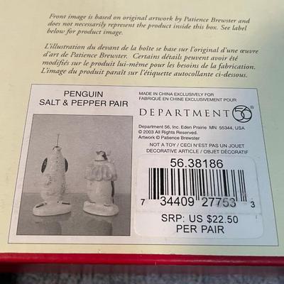 LOT 90 COLLECTABLE DEPT 56 CHRISTMAS PENGUIN SHAKERS