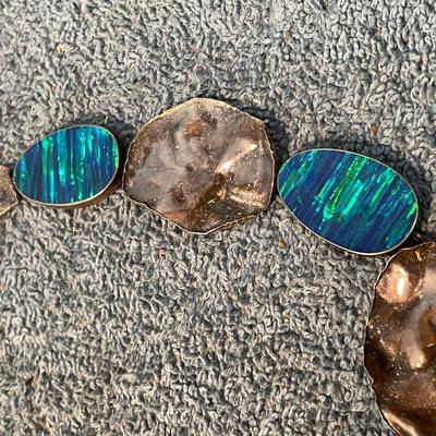 LOT 97 STUNNING STERLING OPAL NECKLACE