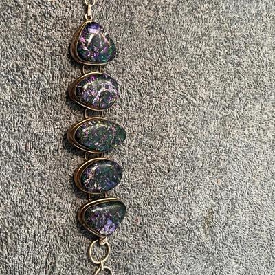 LOT 98 GORGEOUS STERLING DICHROIC GLASS BRACELET