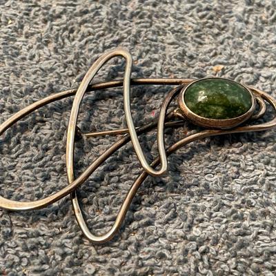 LOT 104 UNIQUE MCM STERLING ART MODERNE PIN