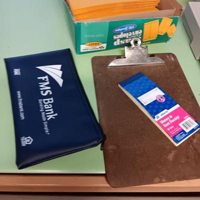ELECTRIC CALCULATOR WITH TAPE AND OTHER OFFICE SUPPLIES