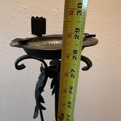 Antique Iron Ashtray Stand