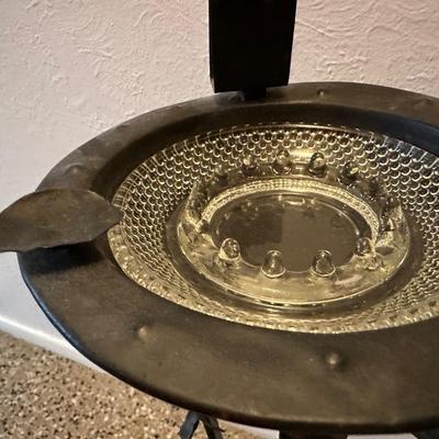 Antique Iron Ashtray Stand