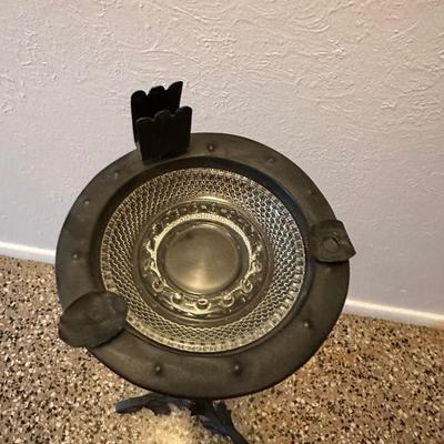 Antique Iron Ashtray Stand