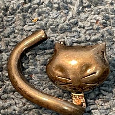 LOT 117 MCM STERLING CAT JEWELRY--PIN/PENDANT/EARRINGS