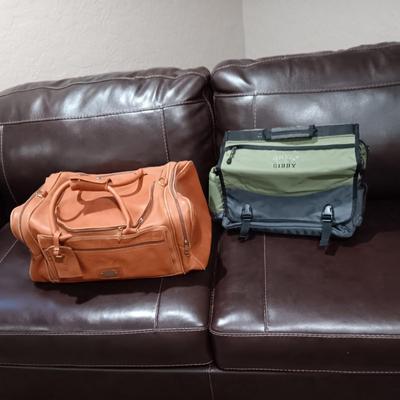 LIKE NEW ORVIS LEATHER BAG AND AN ORVIS SOFT SIDED BRIEFCASE