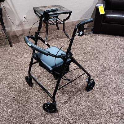 ROLLATOR/4 WHEEL WALKER W/HAND BRAKES, NEW SHOWER GRAB BAR