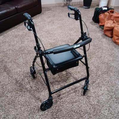 ROLLATOR/4 WHEEL WALKER W/HAND BRAKES, NEW SHOWER GRAB BAR