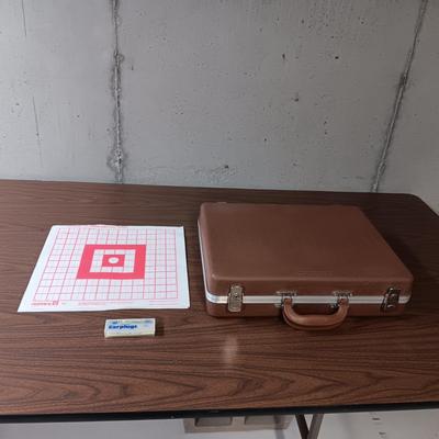 GUN GUARD CASE, PAPER TARGETS AND EAR PLUGS