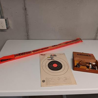PISTOL PARTS, SHOTGUN CLEANER AND PAPER TARGETS
