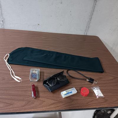 RIFLE SLEEVE, SWISS ARMY KNIFE, SAFETY GLASSES AND MORE