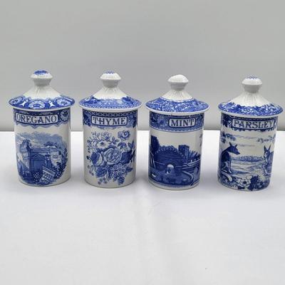 Blue Room Collection Spode Herb & Spice Jars