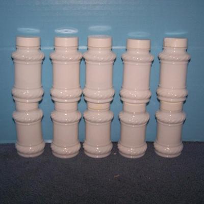 LOT 139 GREAT MCM MILK GLASS ROOSTER SPICE JARS
