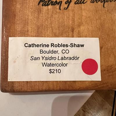 Catherine Robles-Shaw Watercolors on Wood (LR-RG)